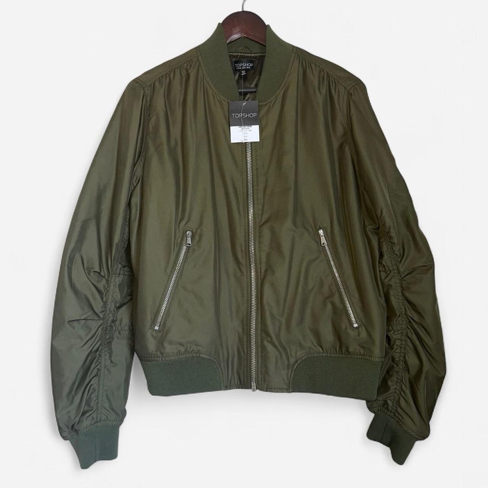 Topshop Olive Green MA1 Bomber Jacket